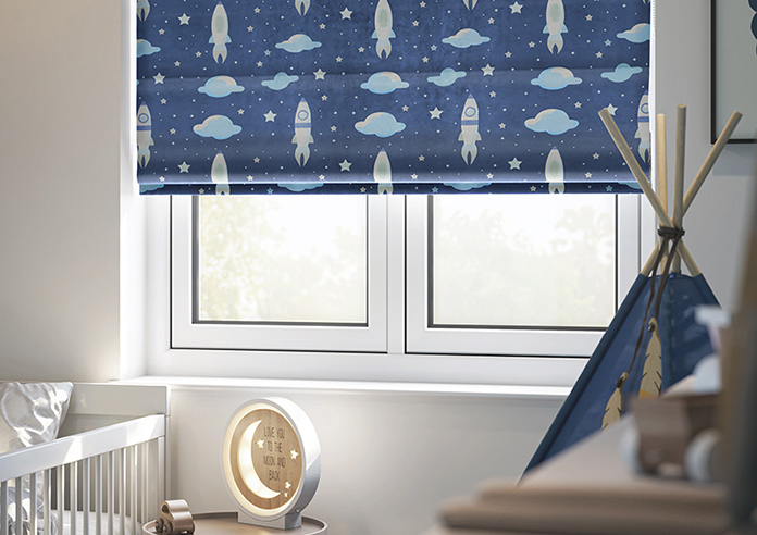 Blast Off, Celestial Blue - Roman Blind - Image 5